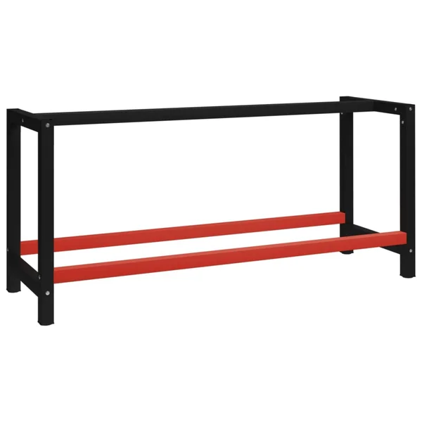 vidaXL Work Bench Frame Metal 68.9x22x22.4x22x31.1x22 Black and Red