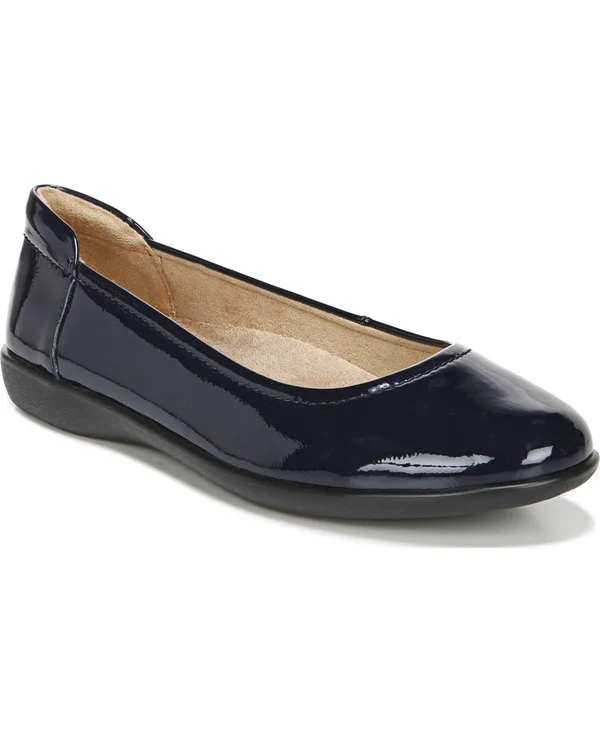 Naturalizer Flexy Flat - Women's - Navy Faux Patent Leather