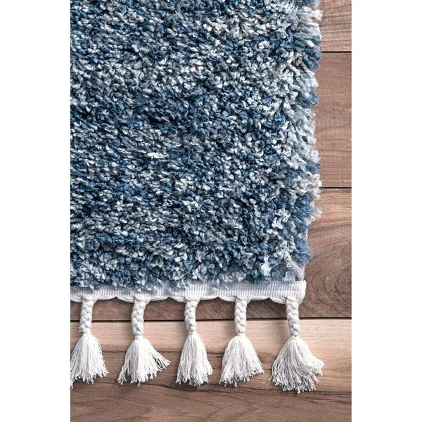 nuLOOM Rugs Transitional Regina Shag Blue 6& 7x22 x 9& Area Rug
