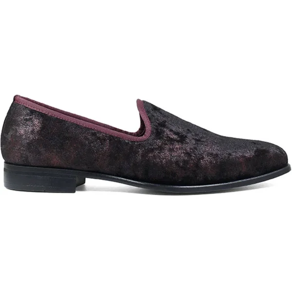 Stacy Adams Sultan Velour Slip-On - Burgundy