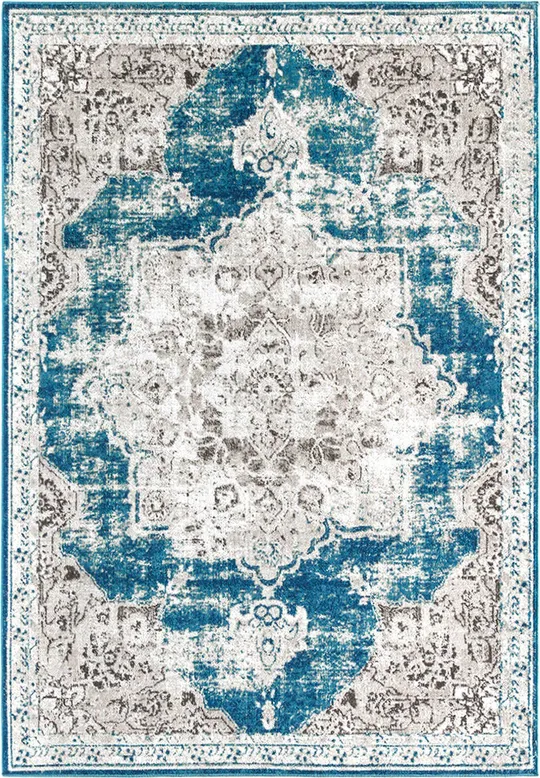 Rugs America Harlow Avalon Teal Blue 5 ft. x 7 ft. Area Rug