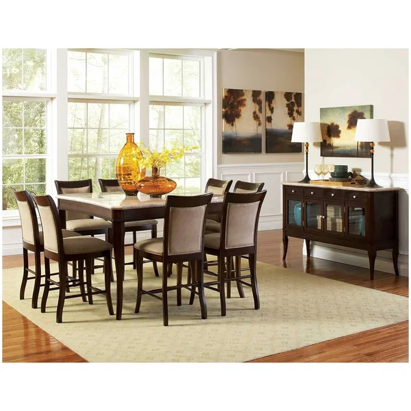 Steve Silver Marseille Marble Top Counter Height Dining Table - Cherry