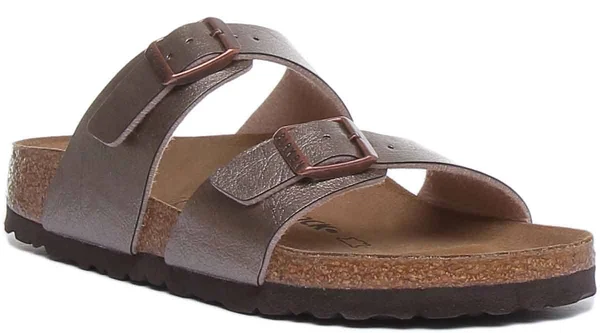 Birkenstock Sydney Birko-Flor Graceful Taupe Two-Strap Sandals