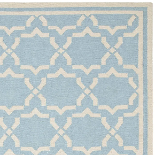 Safavieh Dhurries DHU545B 2&6x22 x 10&0x22 Runner Light Blue - Ivory Area Rug