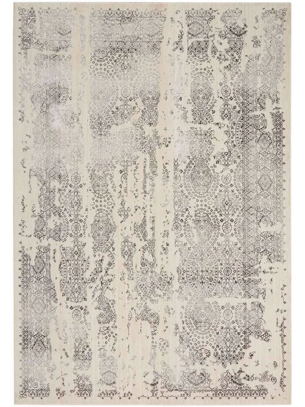 Kathy Ireland Silver Screen KI344 Area Rug - 2&2x22 x 7&6x22 Runner - Ivory/Grey