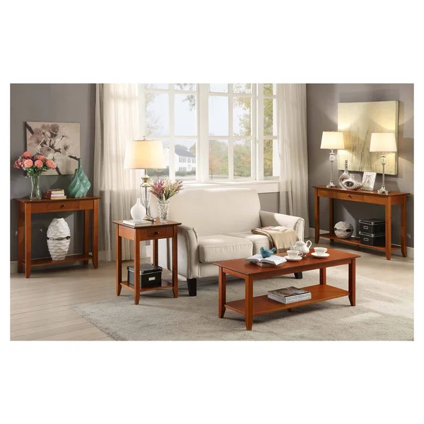 American Heritage End Table with Drawer/Shelf Cherry - Breighton Home