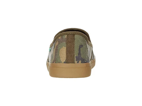 Sanuk Men's Vagabond Camo Slip on Sneaker Woodland Camo Washed Canvas Size 8 M