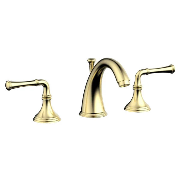 Phylrich D205-OEB 3RING 7 5/8x22 Double Straight Handle Widespread Bathroom Sink Faucet in Old English Brass