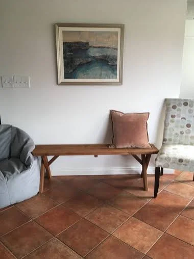 Cross Leg Cedar Picnic Bench 5ft, Walnut Stain