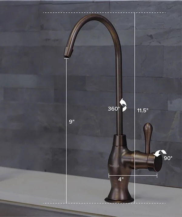 Brondell - Water Filter Faucet in Brushed Nickel, Universal Sink Faucet for Water Filtration Systems - REVERSE Osmosis, Ro, Unde