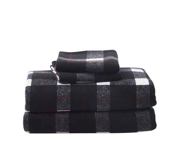 Cozy Fleece Warm and Cozy Microfleece Sheet Set - Black Plaid, Full