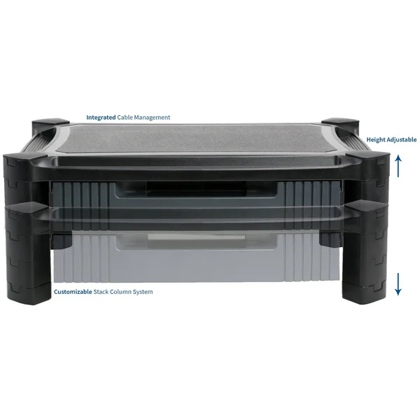 Vivo Height Adjustable Computer Monitor Stacked Desk Riser Tabletop Smart Stand with Storage Drawer (STAND-V000C)