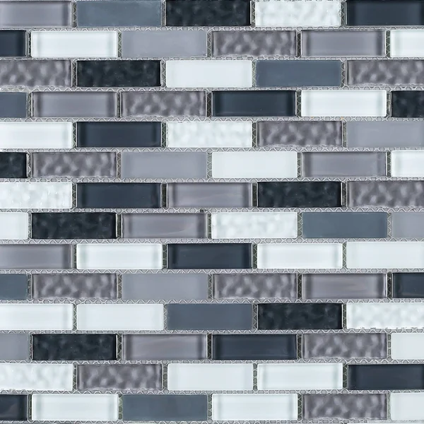 1x22 x 2x22 Glass Brick Joint Mosaic Tile Supreme Tile Color: Gray/Blue
