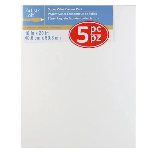 4 Packs: 5 Ct. (20 Total) 16x22 x 20x22 Super Value Canvas by Artist&s Loft, Michaels