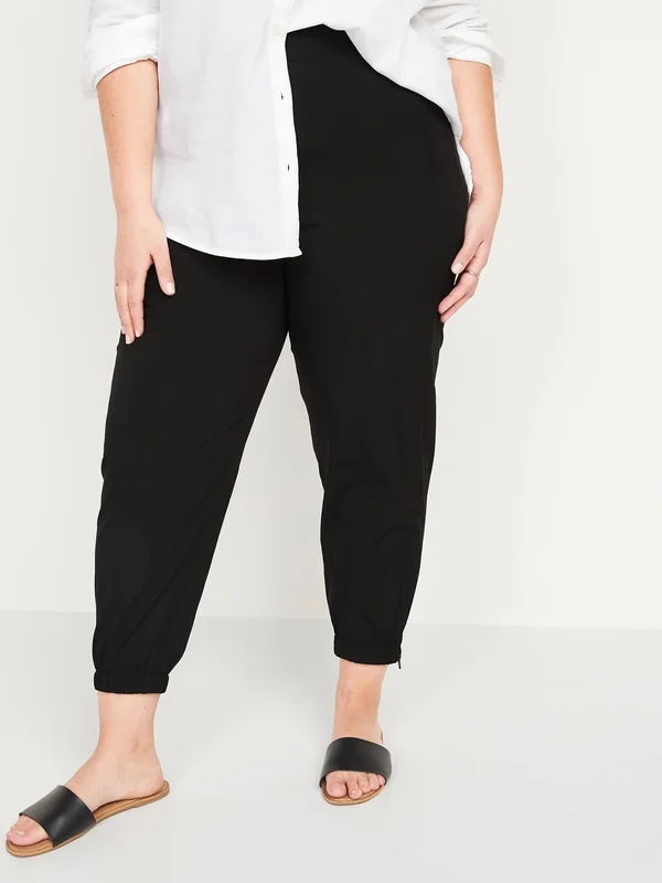 Old Navy Women's Mid-Rise StretchTech Plus-Size Jogger Pants - Black Jack - Plus Size 2x