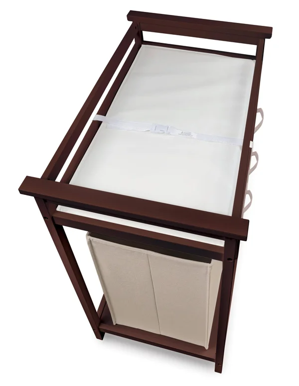 Badger Basket Cherry Modern Changing Table with 3 Baskets and Hamper