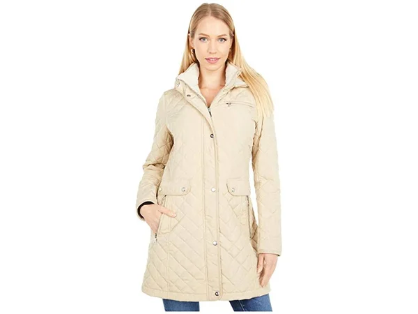 Lauren Ralph Lauren Big Small Diamond Quilted Coat w/ Hood Women's : Xs