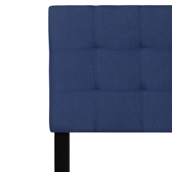 Emma + Oliver Quilted Tufted Upholstered Queen Size Headboard in Navy Fabric
