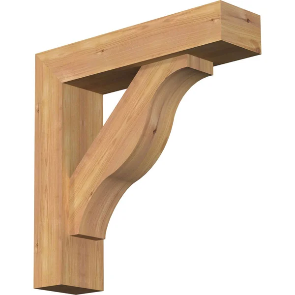 Ekena Millwork 1462341 5 1/2x22W x 22x22D x 22x22H Funston Block Smooth Bracket w/ Offset Brace - Western Red Cedar