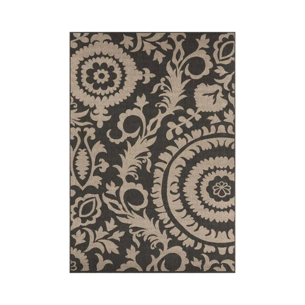 Surya Alfresco ALF-9615 Black Area Rug 5&3x22 x 7&6x22