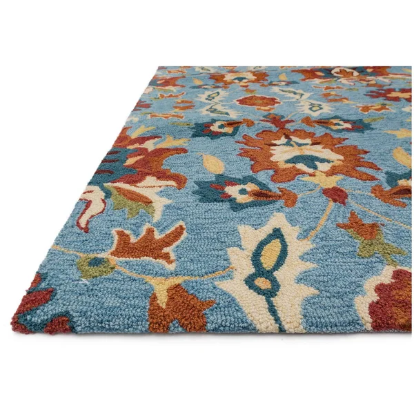 Loloi Francesca FC-59 2&3x22 x 3&9x22 Light Blue, Spice Rug
