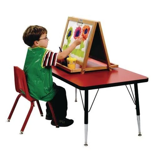 Colorations Tabletop Easel Featuring Magnetic Dry Erase Board, Chalkboard and Clips to Hold Paper