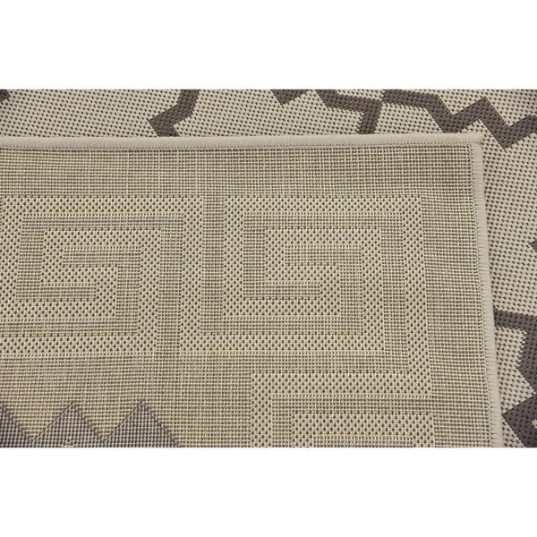Unique Loom Outdoor Stars Area Rug - 6& x 6& Round - Gray