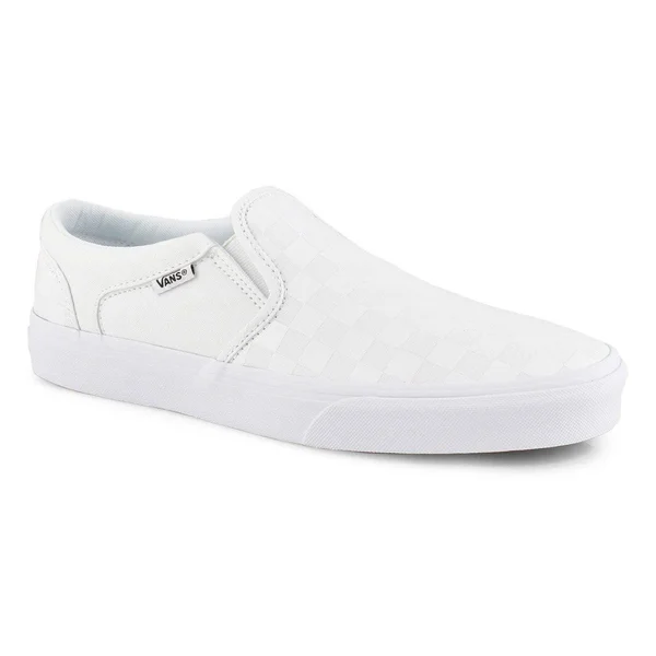 Vans Asher White/Checkerbroard Men's Shoes - Size: 7.5