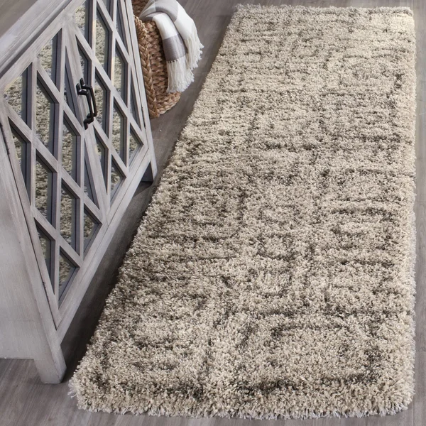 Safavieh Belize Shag SGB487D Taupe, Grey Rug 2&3x22 x 9& Runner