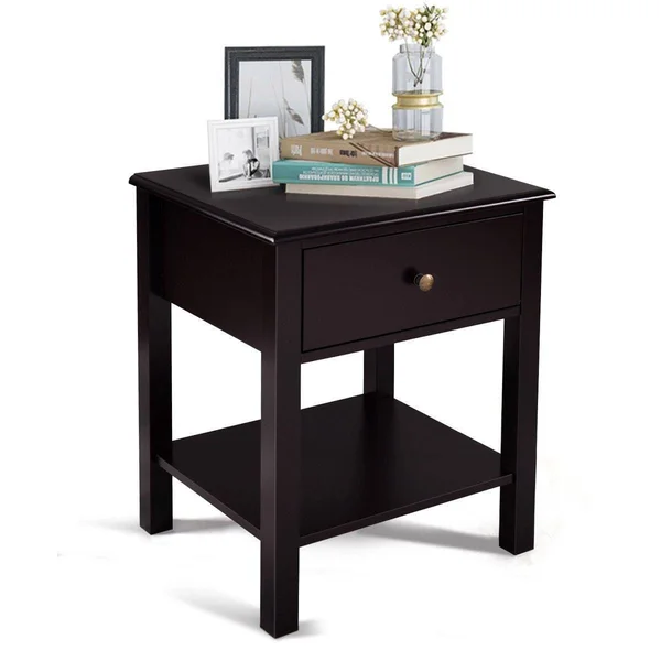 Brown Nightstand End Table - 18x22 x 15x22 x 23 (L x W x H), 18" x 15" x 23 "