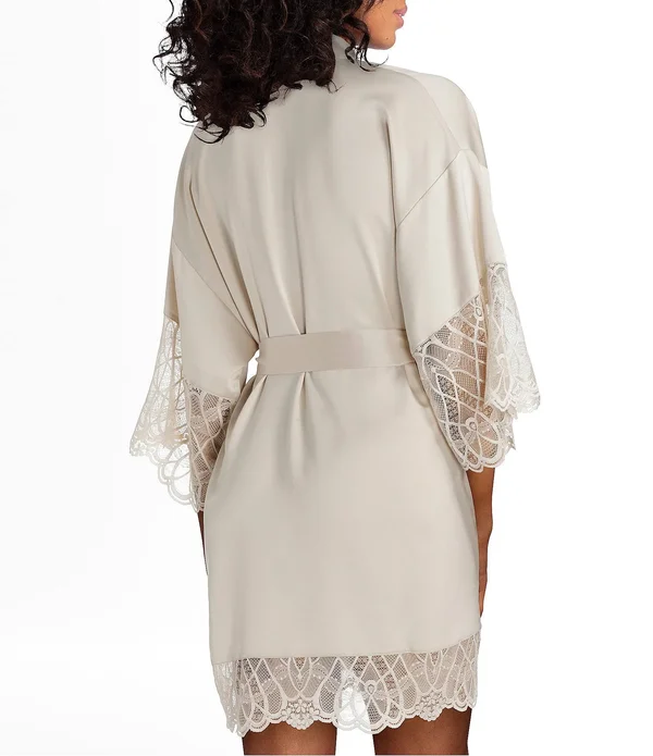 Flora Nikrooz Gabby Kimono Robe - Medium, Black