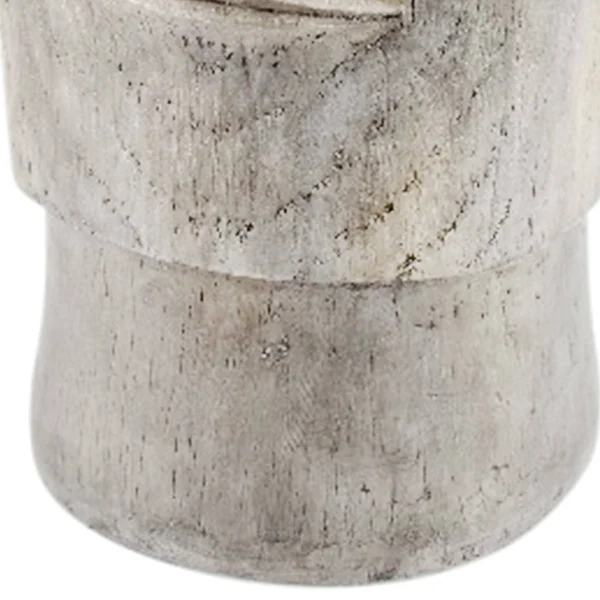 Polyresin Face Planter with Unique and Textured Detailing - Large, Gray