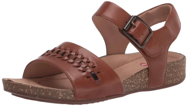 Clarks Women's Un Perri Way Leather Sandal, 6.5, Medium
