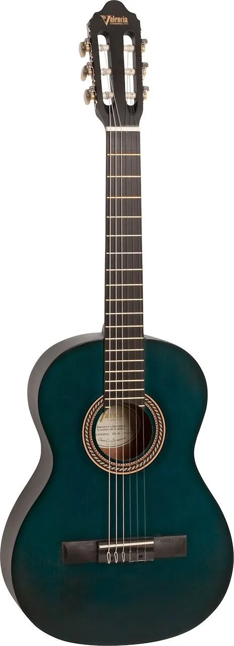 Valencia 3/4 Classical Guitar Transparent Blue
