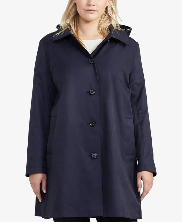 Lauren Ralph Lauren Plus Size Hooded Trench Coat - Created for Macy's - Hunter