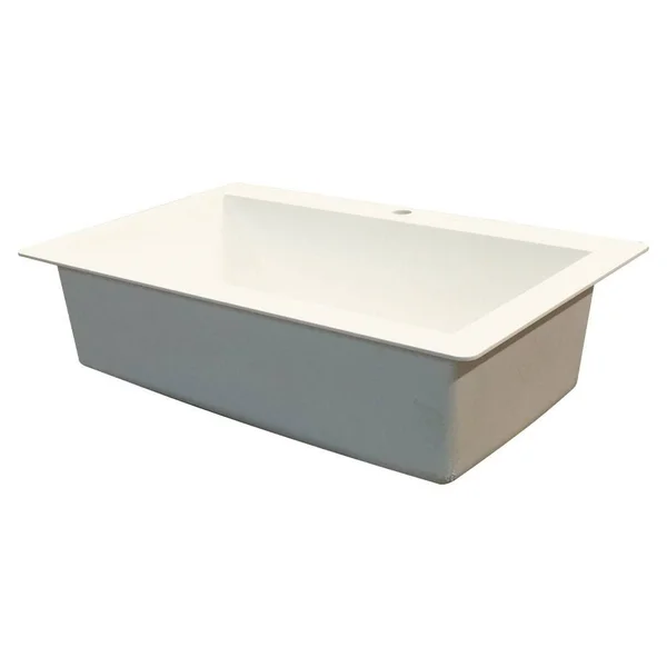 Transolid Radius Drop-in 33-in x 22-in Black Single Bowl 3-Hole Kitchen Sink - RTSS3322-09-CAD