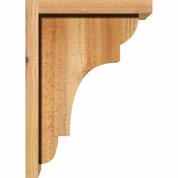 Ekena Millwork COR08X10X14NEB01RWR 8x22W x 10x22D x 14x22H New Brighton Rough Sawn Corbel w/Backplate, Western Red Cedar
