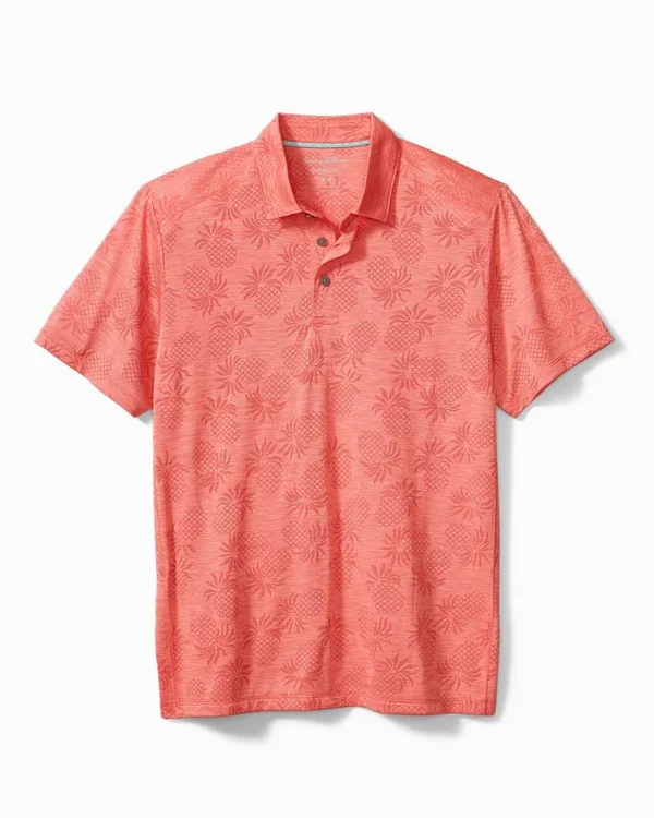 Tommy Bahama Men's Pineapple Palm Coast IslandZone Polo - Dubarry Coral - Size XXL