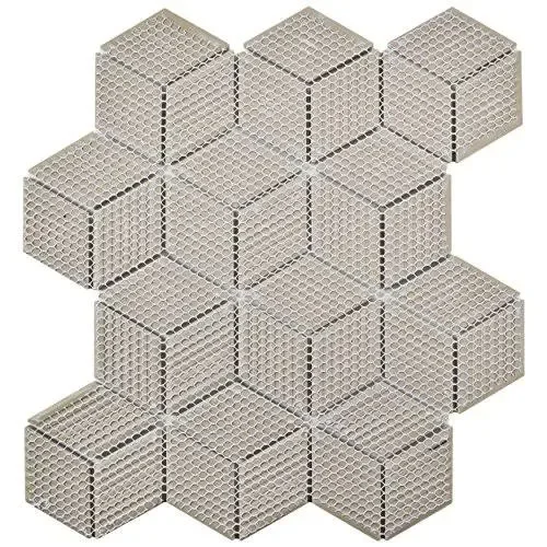 SomerTile 10.5x12.125-inch Victorian Rhombus Matte Grey Porcelain Mosaic Floor and Wall Tile (10 tiles/9.04 sqft.) Case
