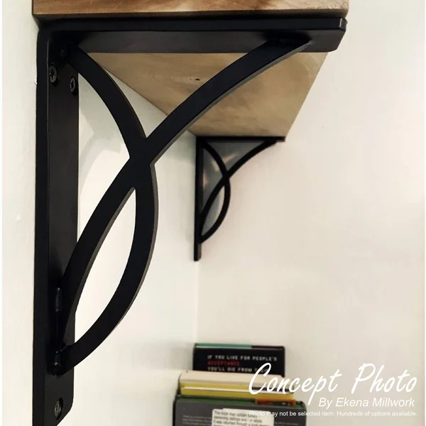 1 1/2x22W x 12x22D x 15x22H Bradford Wrought Iron BRACKET - (Single Center brace), Antiqued Brass