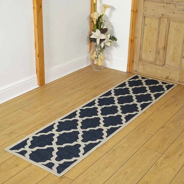 runrug USA Moda_Trellis_Blue_230cm_x_60cm OW: 230cm x 60cm