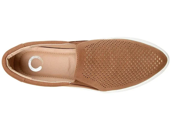 Women's Journee Collection Faybia Slip-On Sneaker - Cognac - Size 7.5