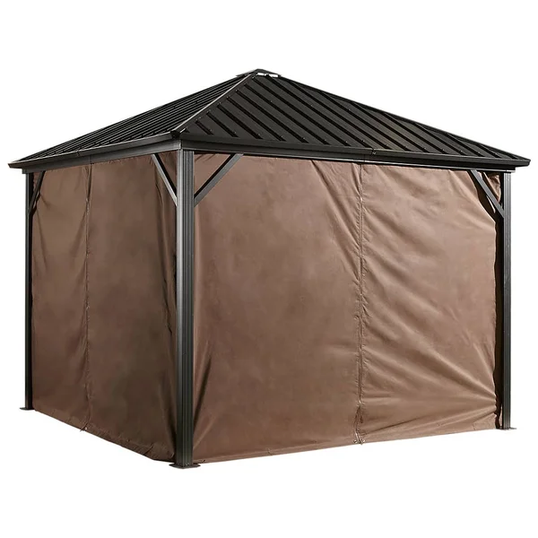 Sojag Curtains Dakota 10 x 12 ft. Brown Gazebo - 135-9163872