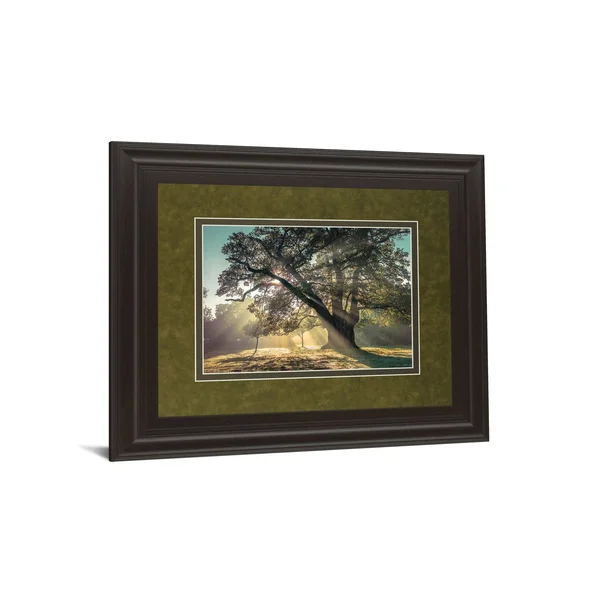 Green - Blue, and Yellow Breaking Through Framed Print Wall Art 40x22 x 34x22
