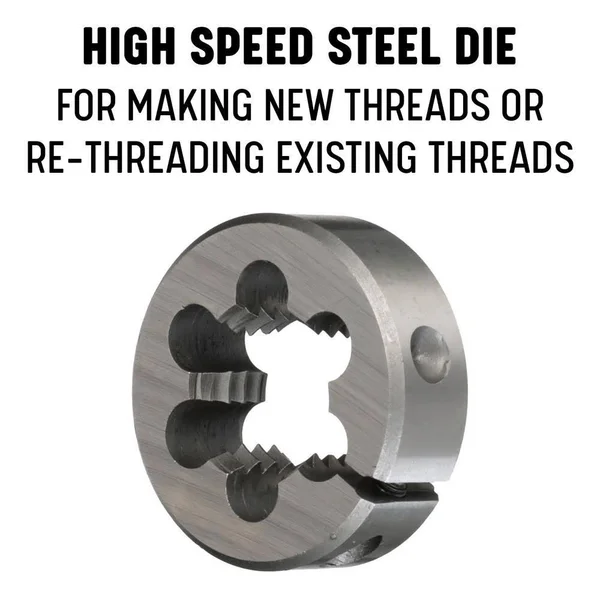 Drill America 9/16 inch-24 x 2 inch OD HSS Round Adjustable Die - Special, Dwtsr2-91624