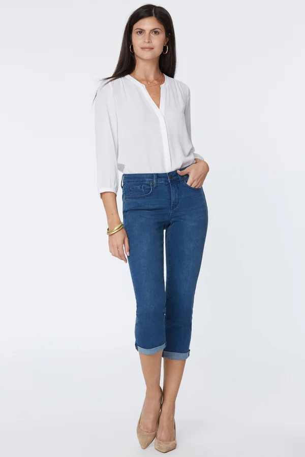 Nydj Chloe Skinny Capri Jeans - Market - Blue - 10