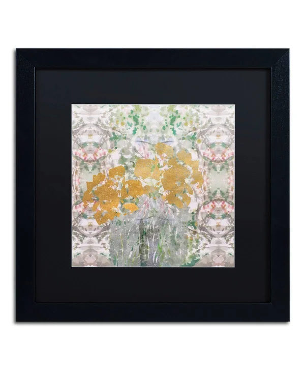 Trademark Fine Art Floral Abstract Canvas Art by Lisa Powell Braun, Black Matte, Black Frame, Size: 16 x 16
