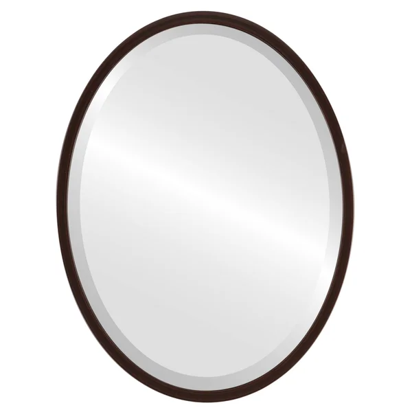 London Framed Oval Mirror - Black Walnut - Black Walnut - 21 1/8x22 x 25 1/8x22