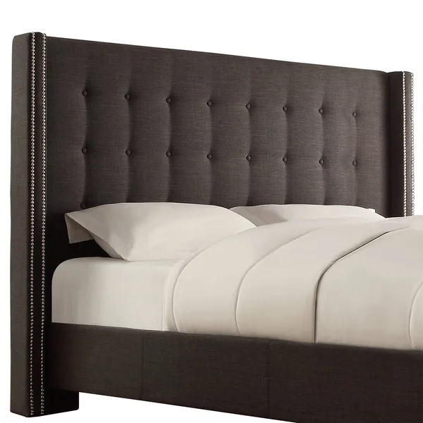 Marion Nailhead Wingback Button Tufted Headboard by Inspire Q