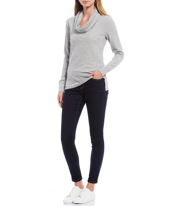 Michael Michael Kors Waffle Knit Cowl Neck Long Sleeve Top - XL